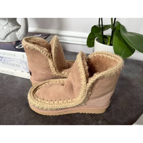 MOU Women's Platform Boots Size 37 7 Rose Beige - Picture 5 of 7